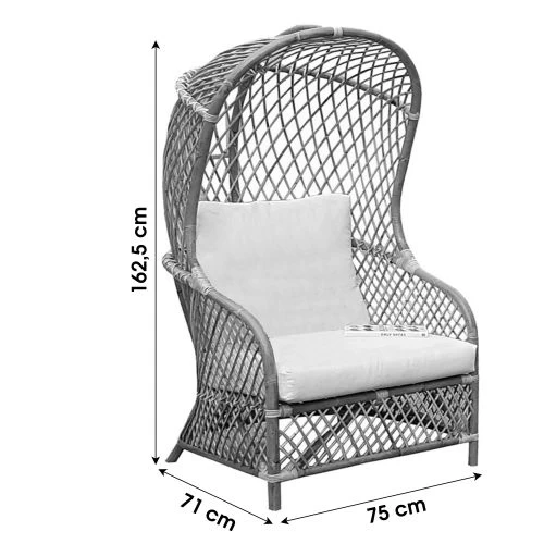 Fauteuil En Rotin Cocoon Avec 2 Coussins - 225272 1 Fauteuil En Rotin Cocoon Avec 2 Coussins - 225272