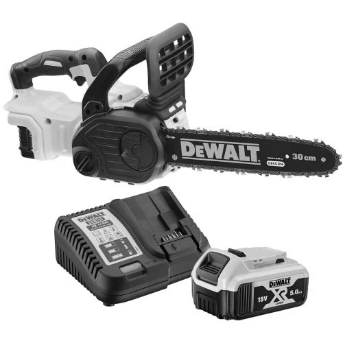 Tronçonneuse élagueuse 18 V Dewalt DCM565P1 + 1 Batterie 5 Ah + Chargeur 1 Tronçonneuse élagueuse 18 V Dewalt DCM565P1 + 1 Batterie 5 Ah + Chargeur