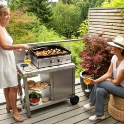 Plancha ALLURE ELECTRIQUE 260 INOX + DESSERTE ALLURE INOX Lemarquier - PDSE260i -Pro Jardin Soldes AFD 186429