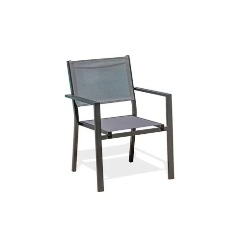 Fauteuil De Jardin Empilable TOLEDE Gris Anthracite DCB Garden - TOLEDE-FT 1 Fauteuil De Jardin Empilable TOLEDE Gris Anthracite DCB Garden - TOLEDE-FT