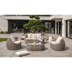 Salon Bas De Jardin ISA DCB Garden Gris - PVC-ISA-SALON -Pro Jardin Soldes AFD 190604